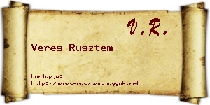 Veres Rusztem névjegykártya